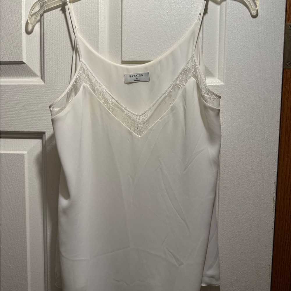 Babaton Ivory Lace-Trim Slip Camisole